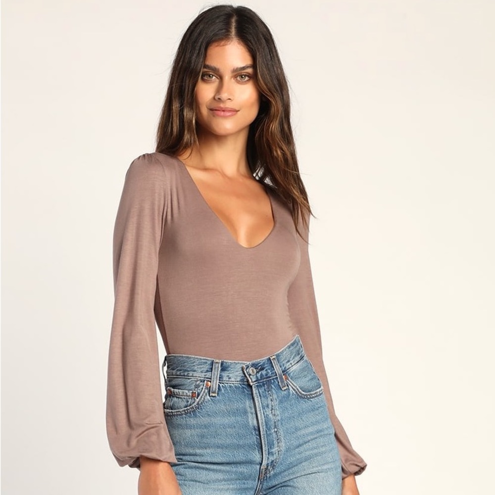 Taupe Lulus never worn bodysuit